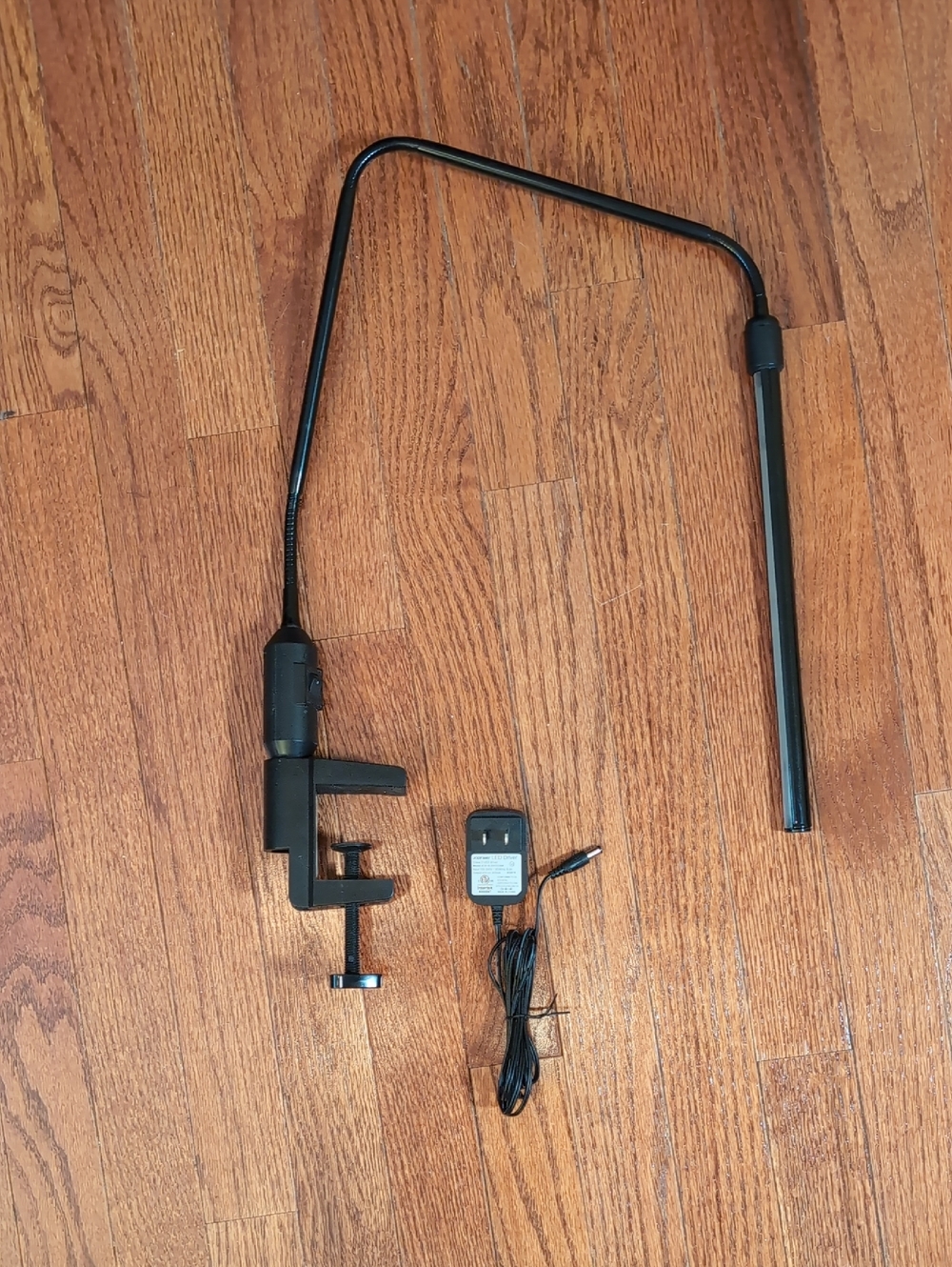 NFK Strip LED Clamp-On Desk Lamp Black with Power Adapter